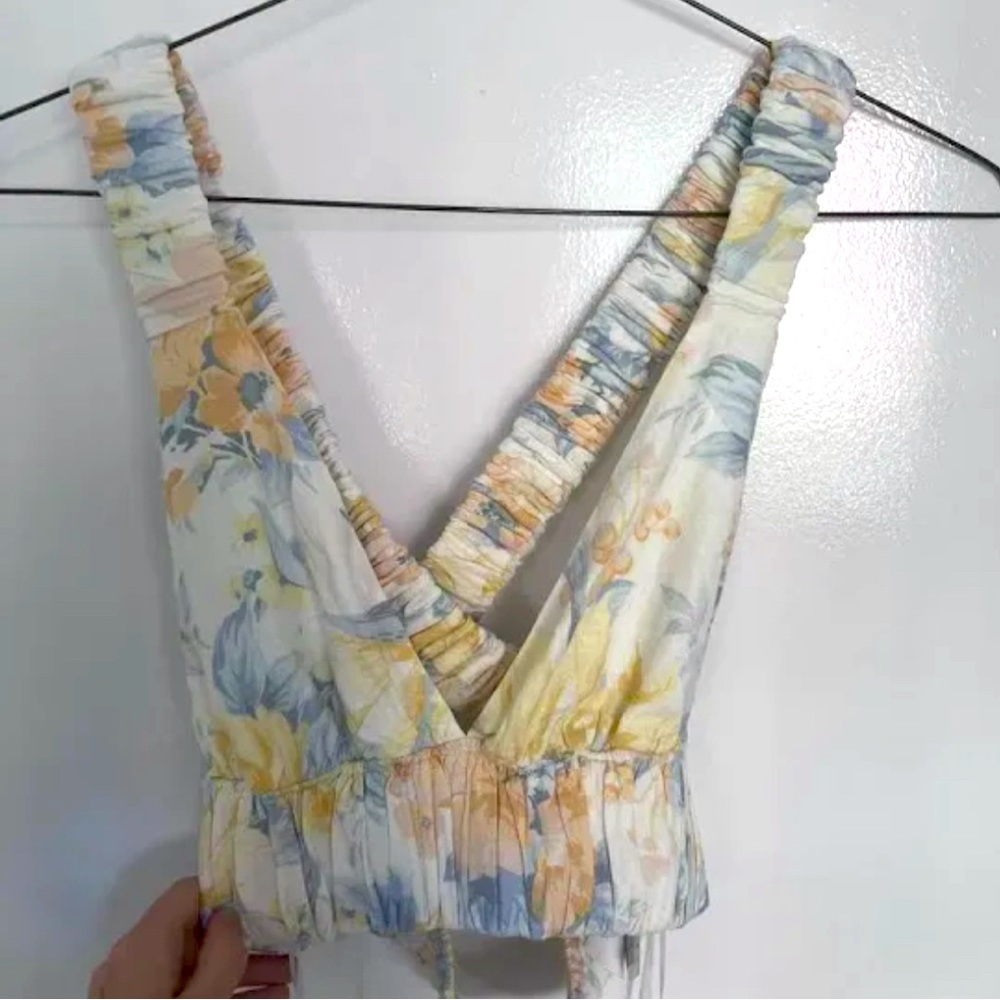 Abercrombie floral cross back crop top